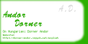 andor dorner business card